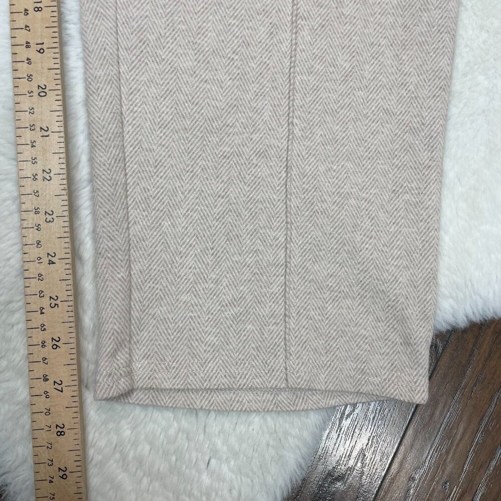 Lands' End Pants XXL Tapered Ankle Cream Beige Herringbone Stretch Knit Women's - Picture 9 of 11